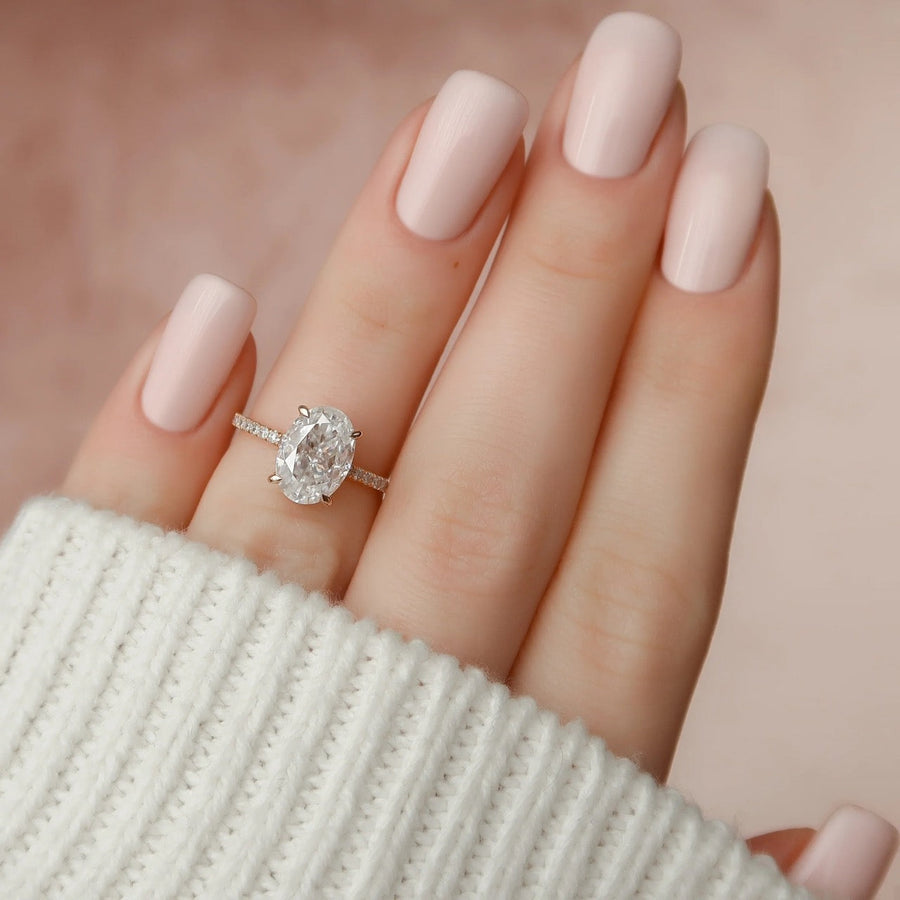  The Aline Oval Moissanite Ring 14k Rose Gold 003