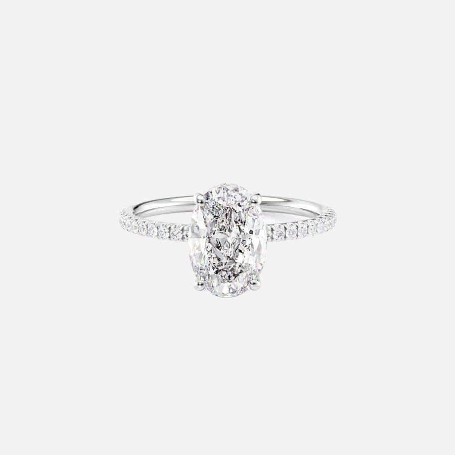  The Aline Oval Moissanite Ring 14k White Gold 001