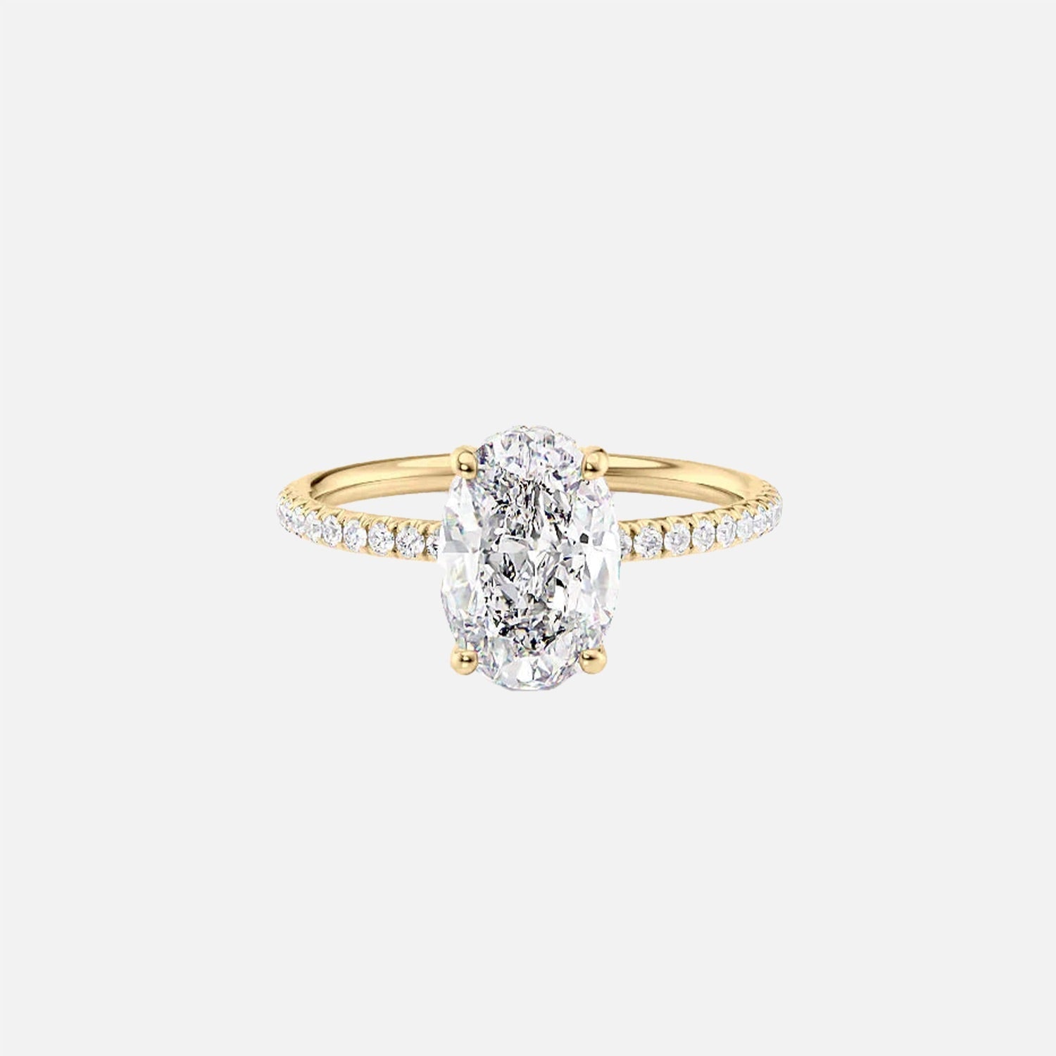 The Aline Oval Moissanite Ring 14k Yellow Gold 001