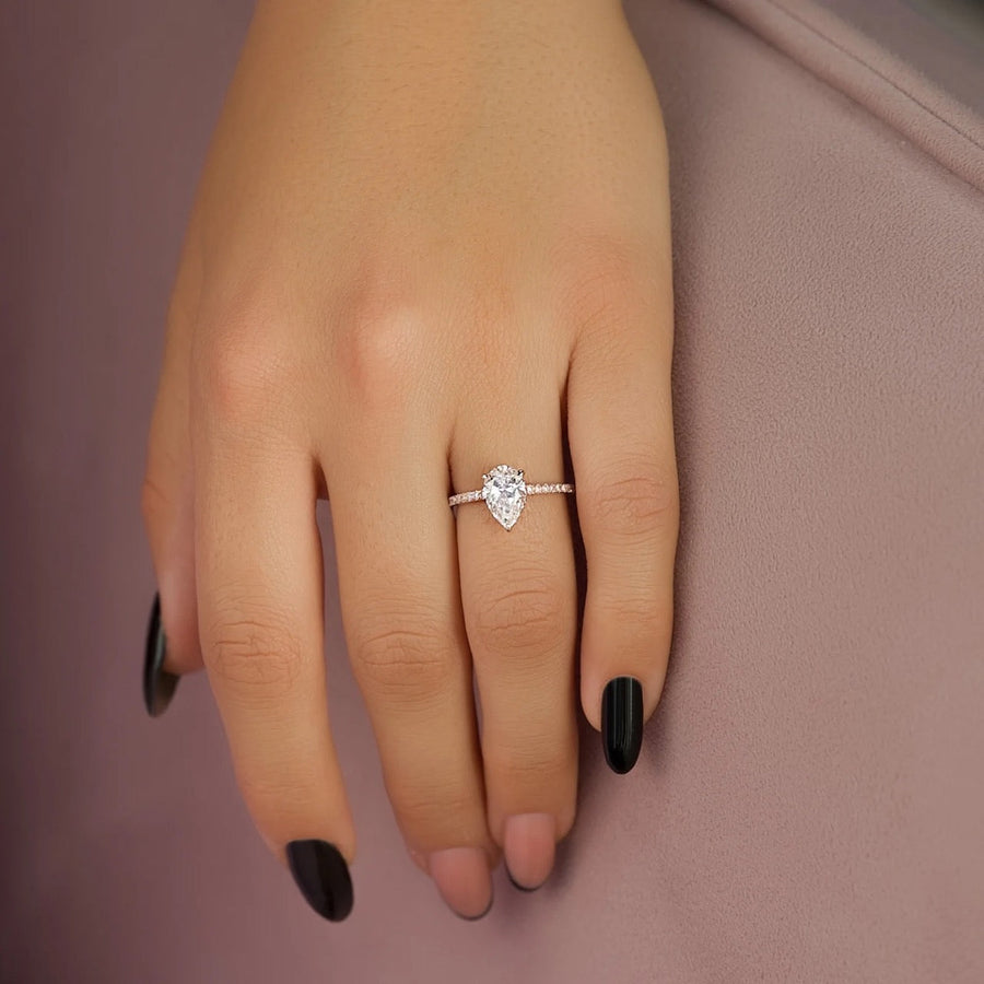  The Aline Pear Lab Diamond Ring 18k Rose Gold 003