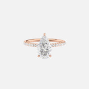 The Aline Pear Moissanite Ring 14k Rose Gold 001
