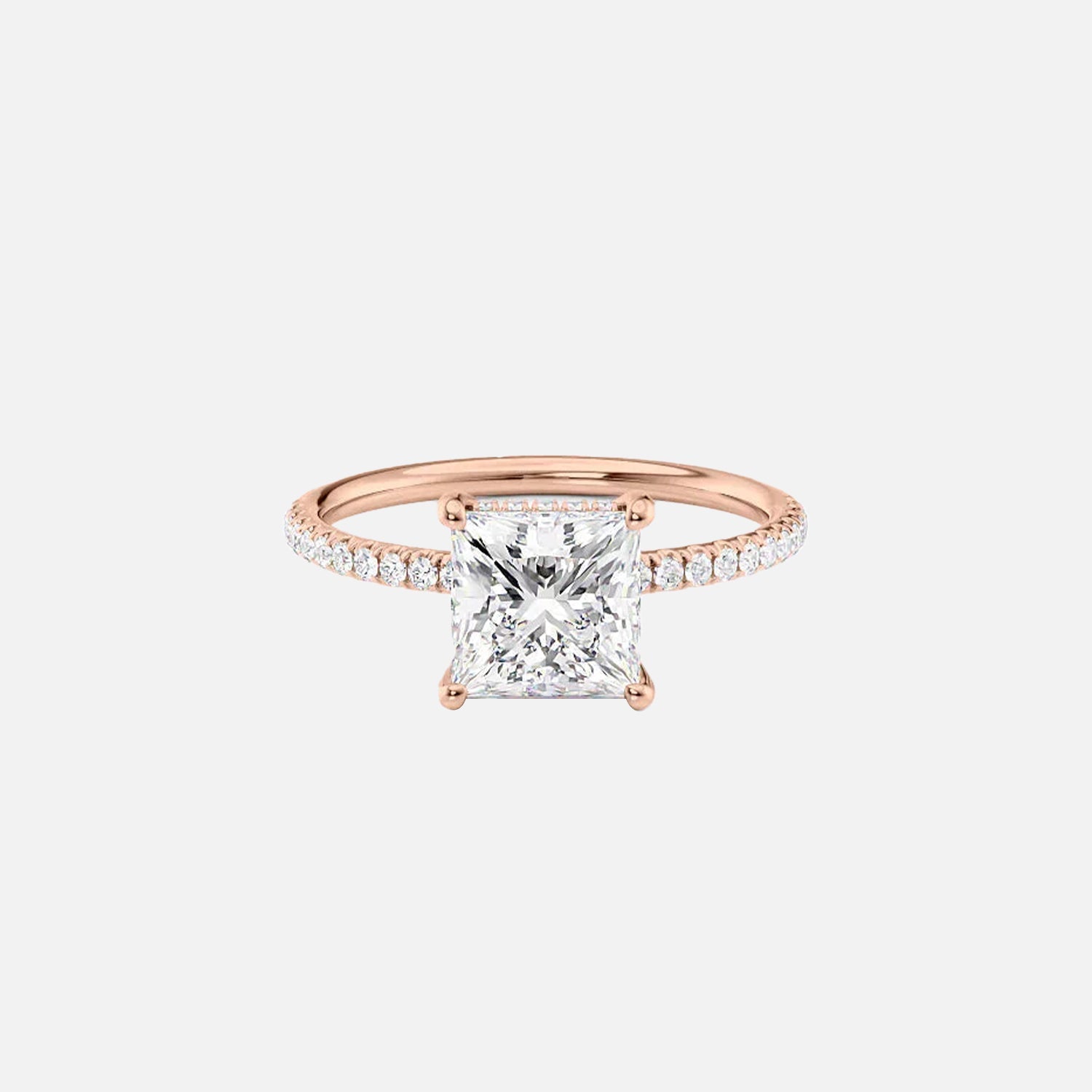  The Aline Princess Lab Diamond Ring 14k Rose Gold 001