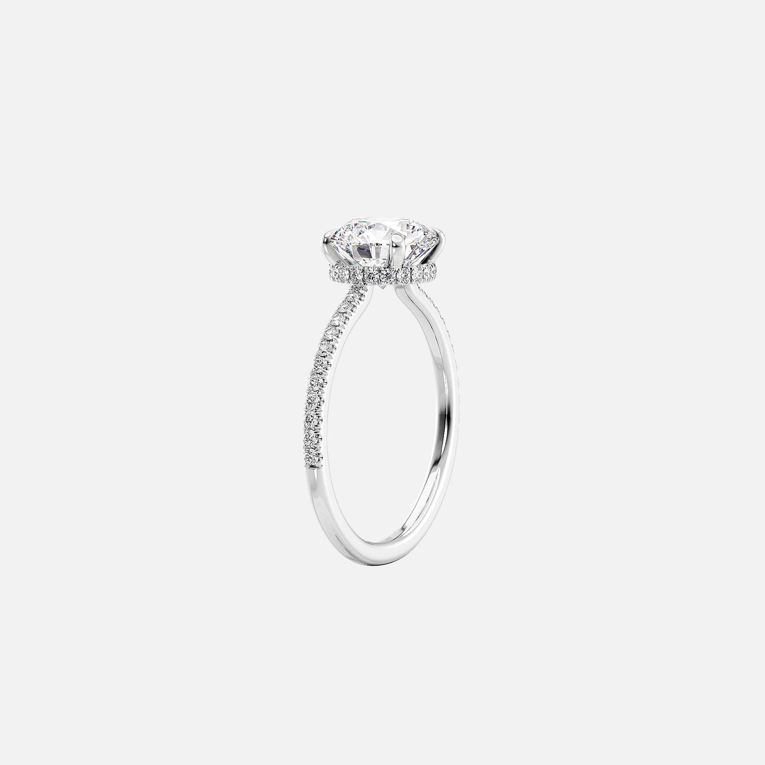  The Aline Princess Lab Diamond Ring 14k White Gold 002