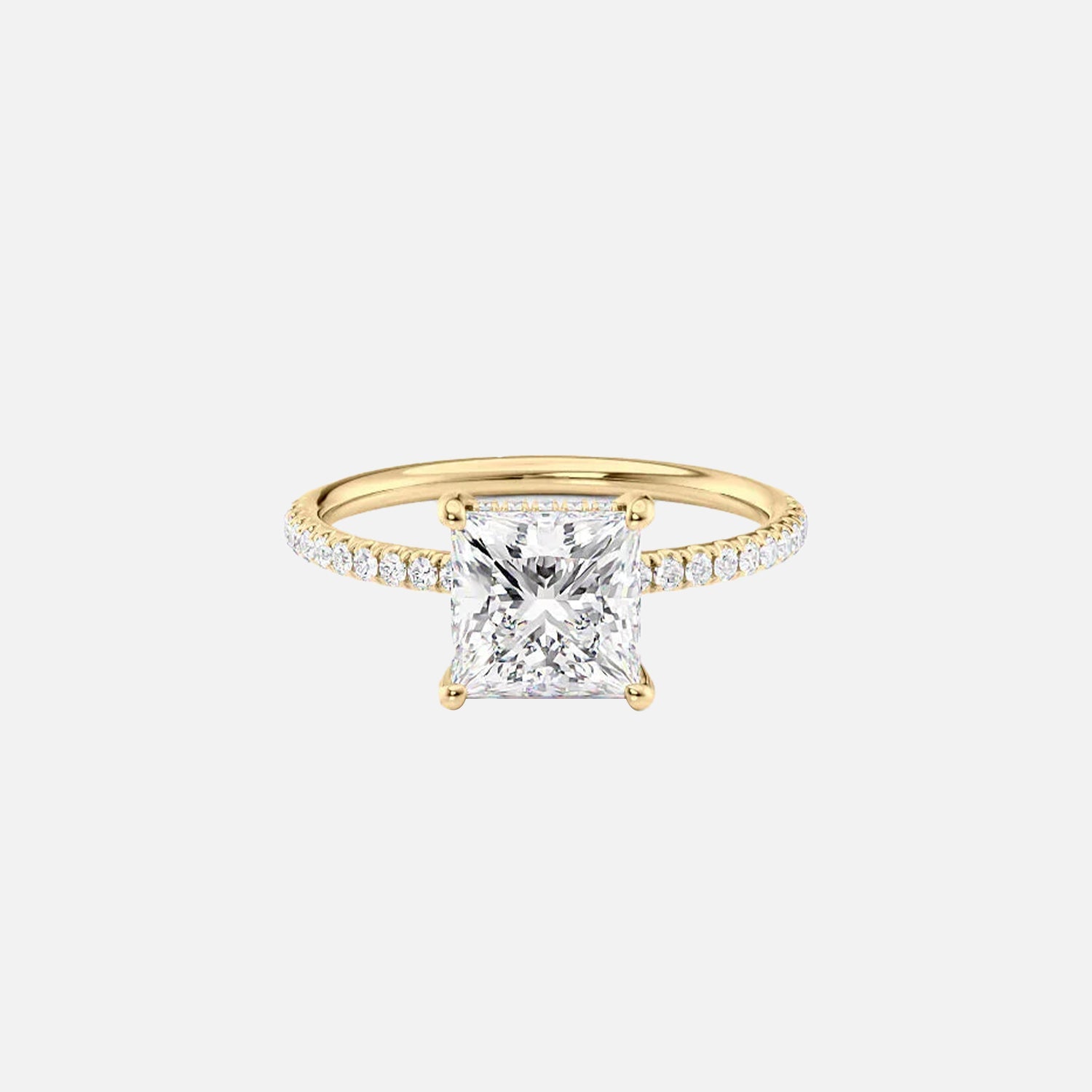 The Aline Princess Lab Diamond Ring 14k Yellow Gold 001