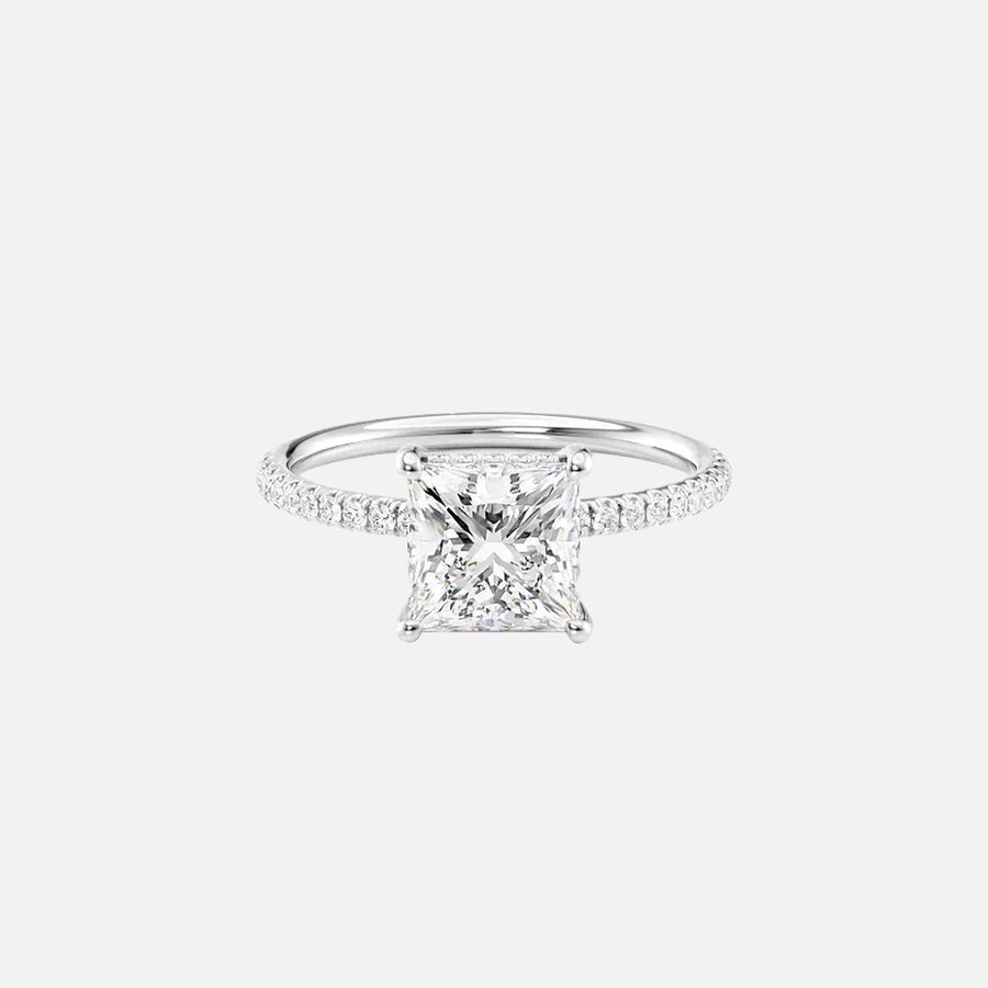  The Aline Princess Moissanite Ring 14k White Gold 001