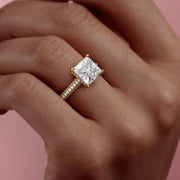  The Aline Princess Moissanite Ring 14k Yellow Gold 005 Final