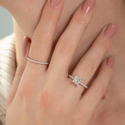 The Aline Princess Moissanite Ring 18k White Gold 003