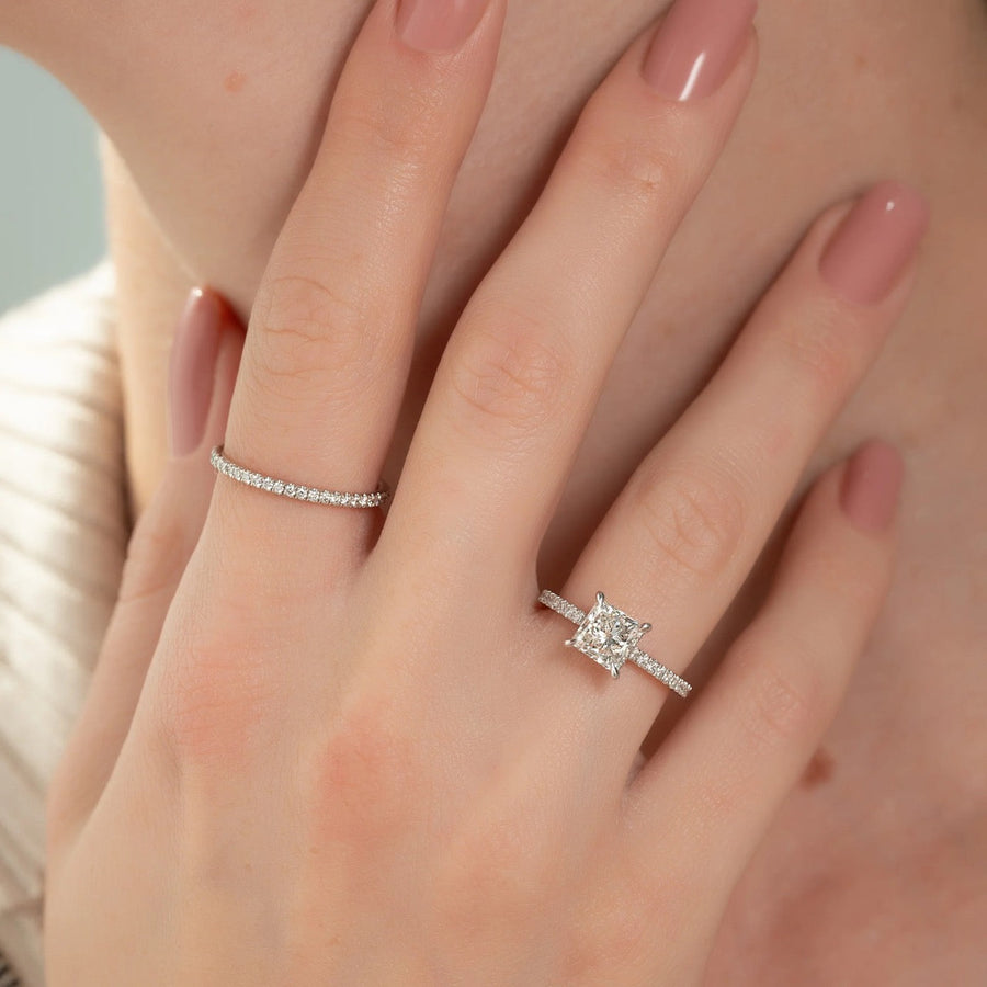  The Aline Princess Moissanite Ring 18k White Gold 003