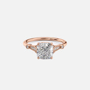  The Amber Cushion Lab Diamond Ring 14k Rose Gold 001