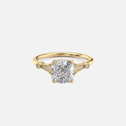 The Amber Cushion Lab Diamond Ring 14k Yellow Gold 001