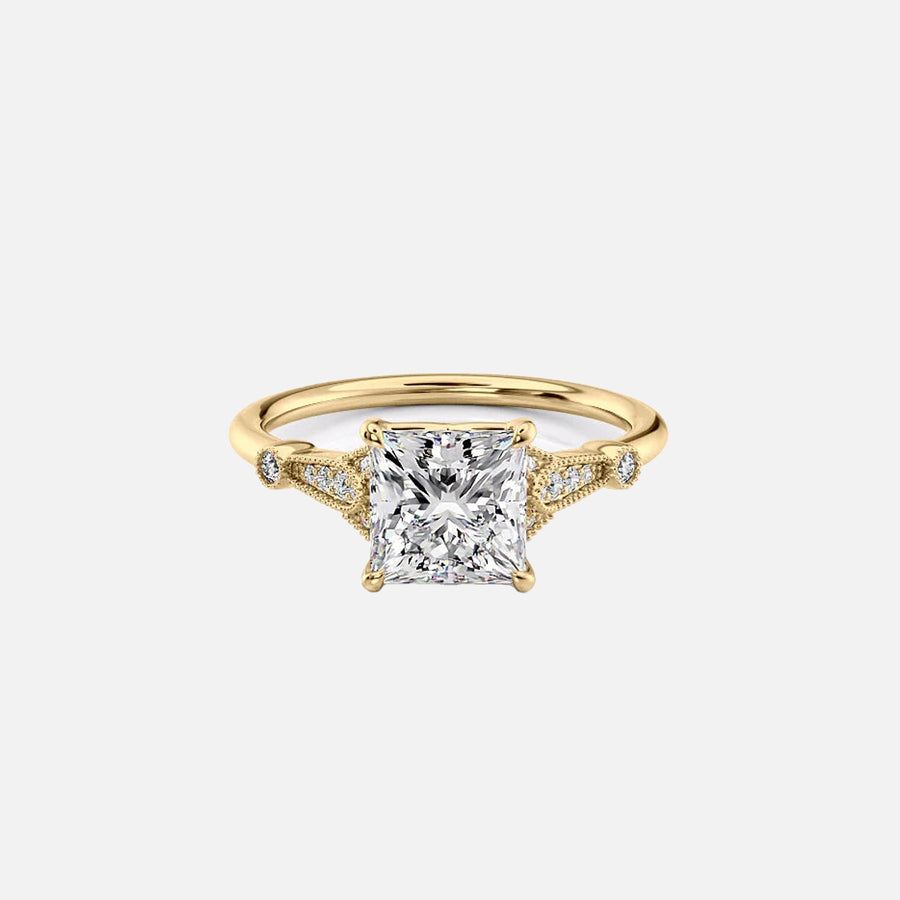 The Amber Princess Lab Diamond Ring 14k Yellow Gold 001