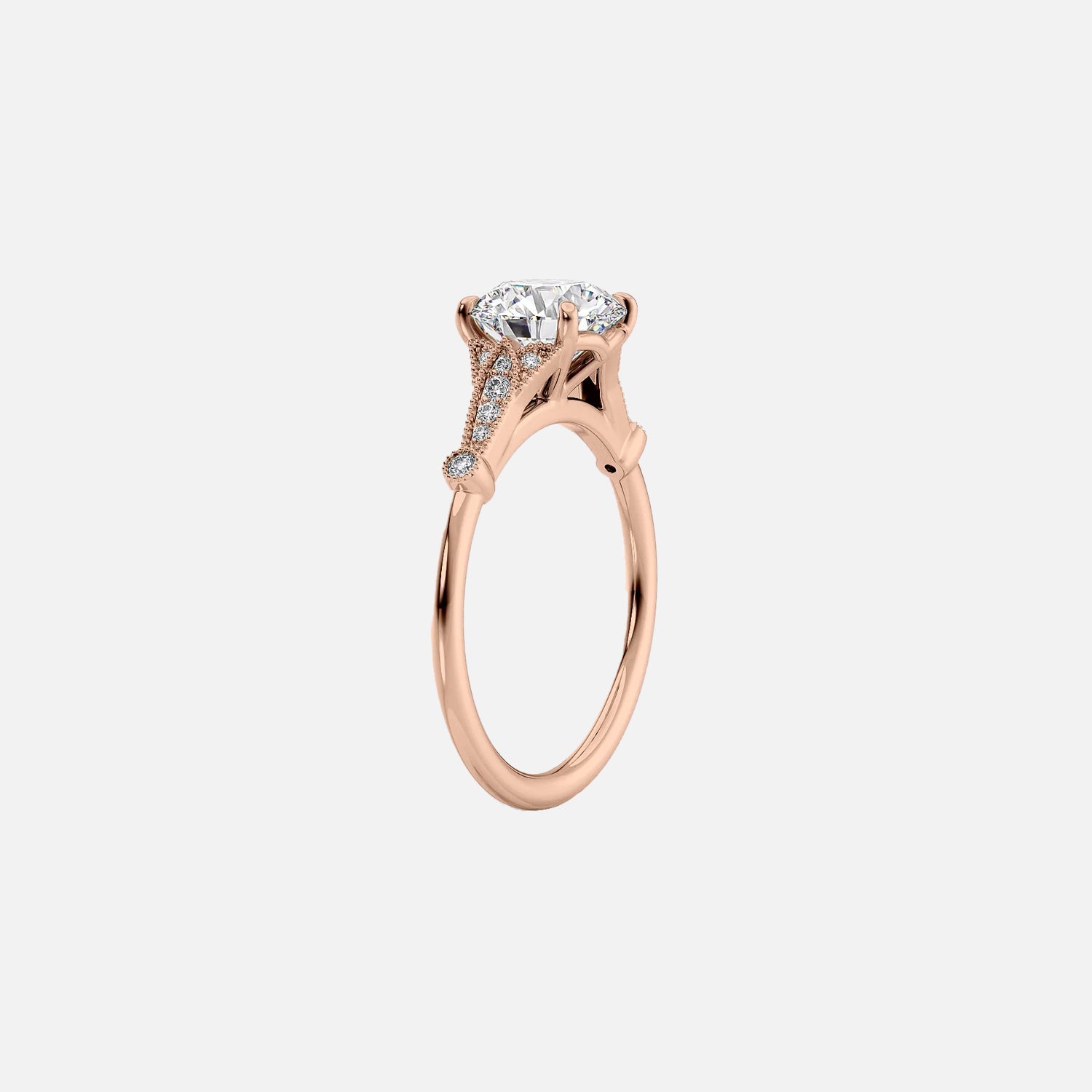  The Amber Radiant Lab Diamond Ring 14k Rose Gold 002