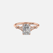  The Amber Radiant Moissanite Ring 14k Rose Gold 001