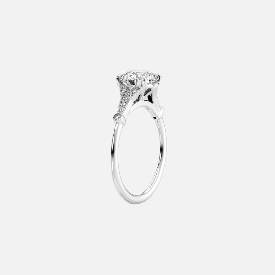  The Amber Radiant Moissanite Ring 14k White Gold 002