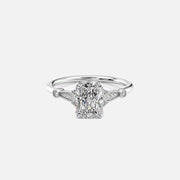  The Amber Radiant Moissanite Ring 18k White Gold 001