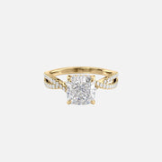  The Angelina Cushion Lab Diamond Ring 18k Yellow Gold 001