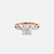  The Angelina Cushion Moissanite Ring 18k Rose Gold 001