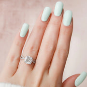  The Angelina Cushion Moissanite Ring 18k White Gold 003
