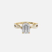  The Angelina Emerald Lab Diamond Ring 18k Yellow Gold 001