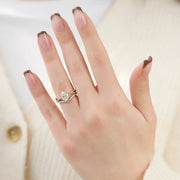  The Angelina Oval Moissanite Ring 18k Rose Gold 003
