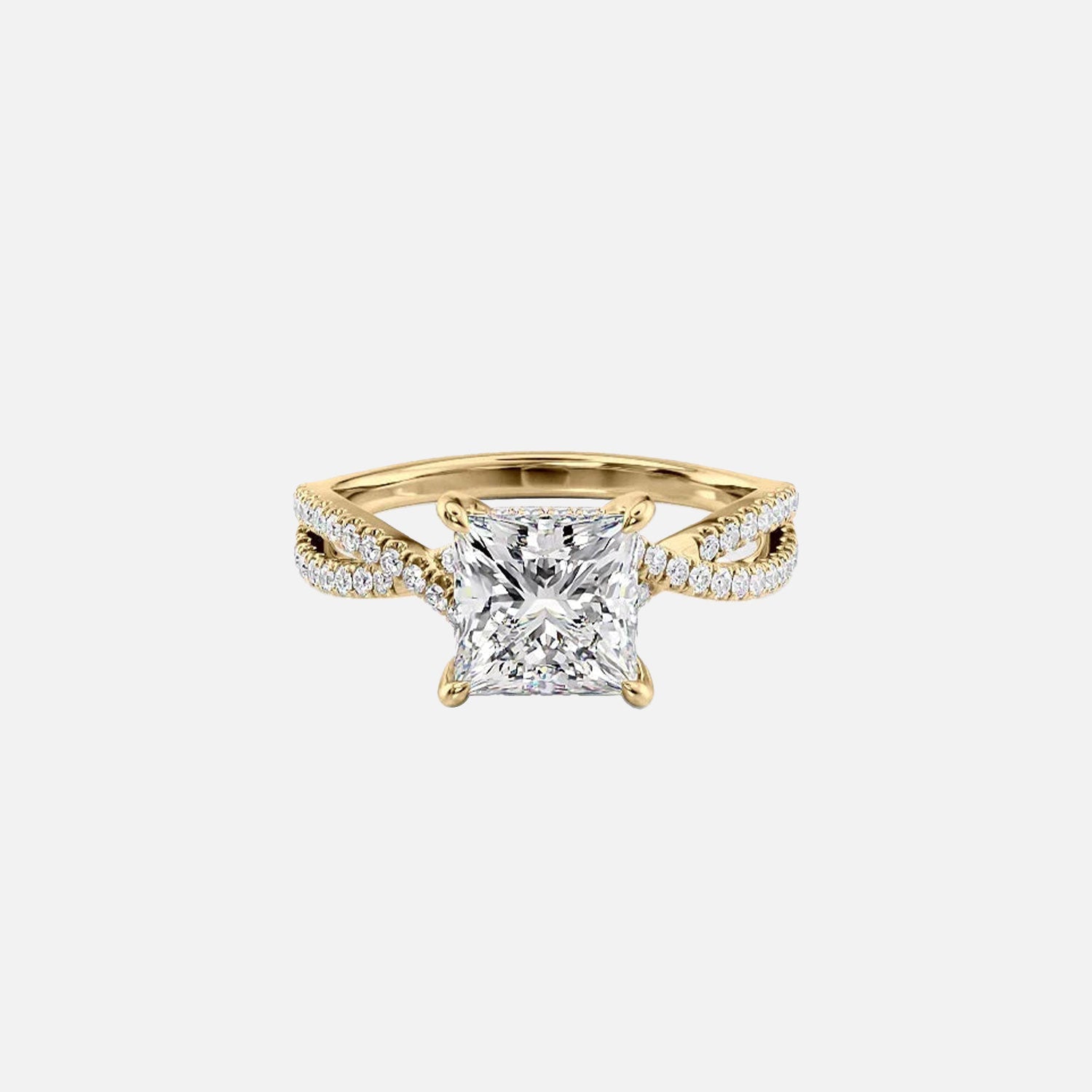 The Angelina Princess Lab Diamond Ring 14k Yellow Gold 001