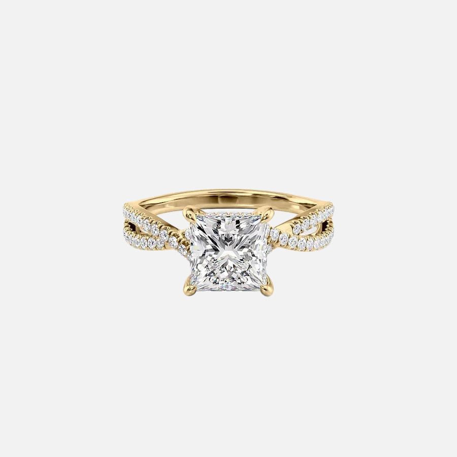  The Angelina Princess Lab Diamond Ring 18k Yellow Gold 001