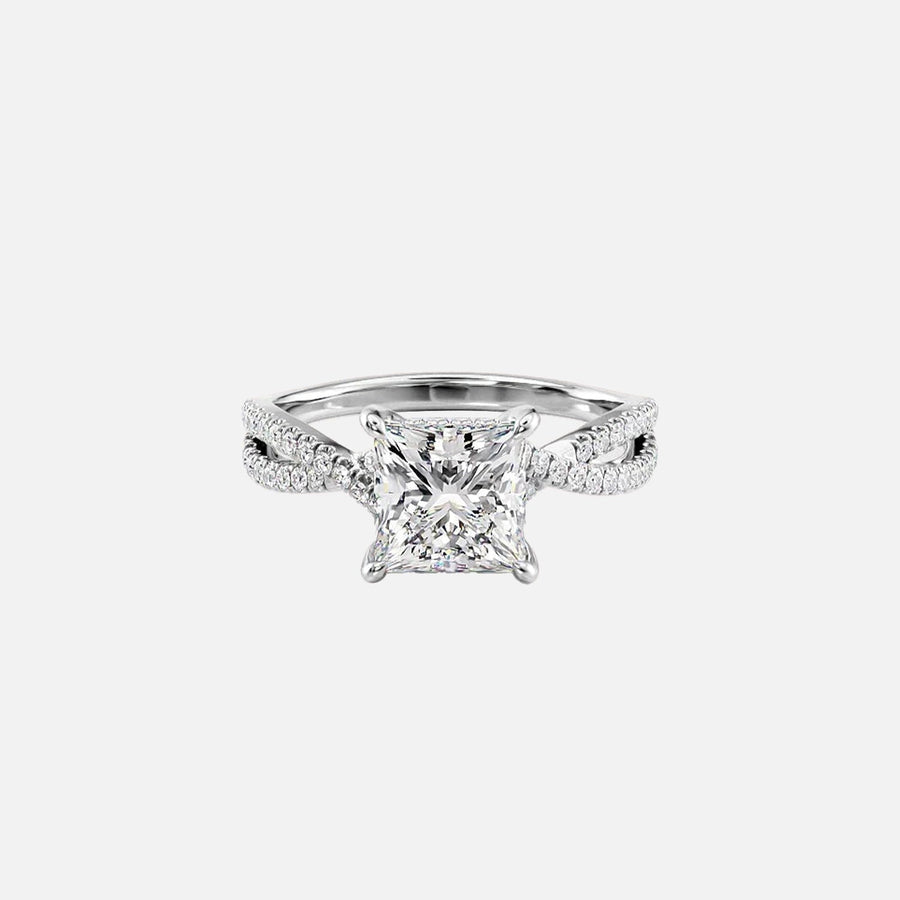 The Angelina Princess Moissanite Ring 14k White Gold 001