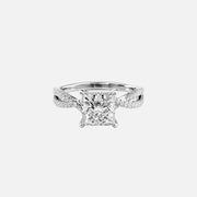  The Angelina Princess Moissanite Ring 18k White Gold 001