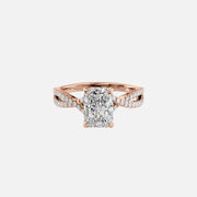  The Angelina Radiant Moissanite Ring 18k Rose Gold 001