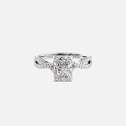  The Angelina Radiant Moissanite Ring 18k White Gold 001