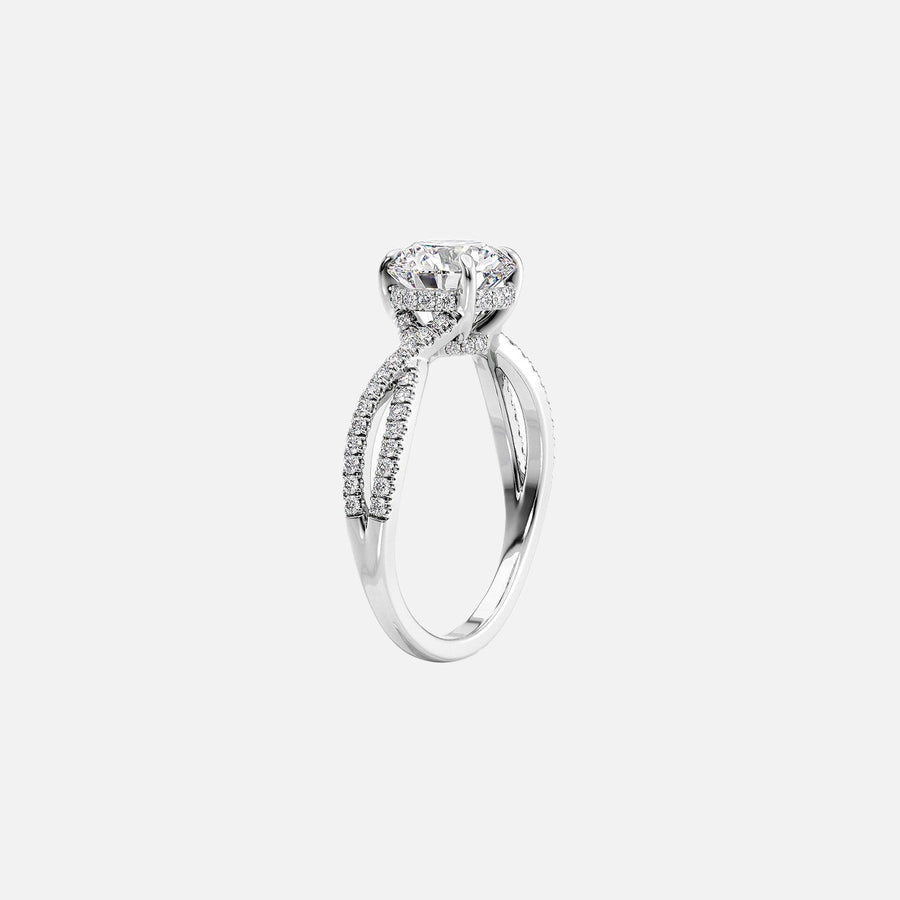  The Angelina Radiant Moissanite Ring 18k White Gold 002