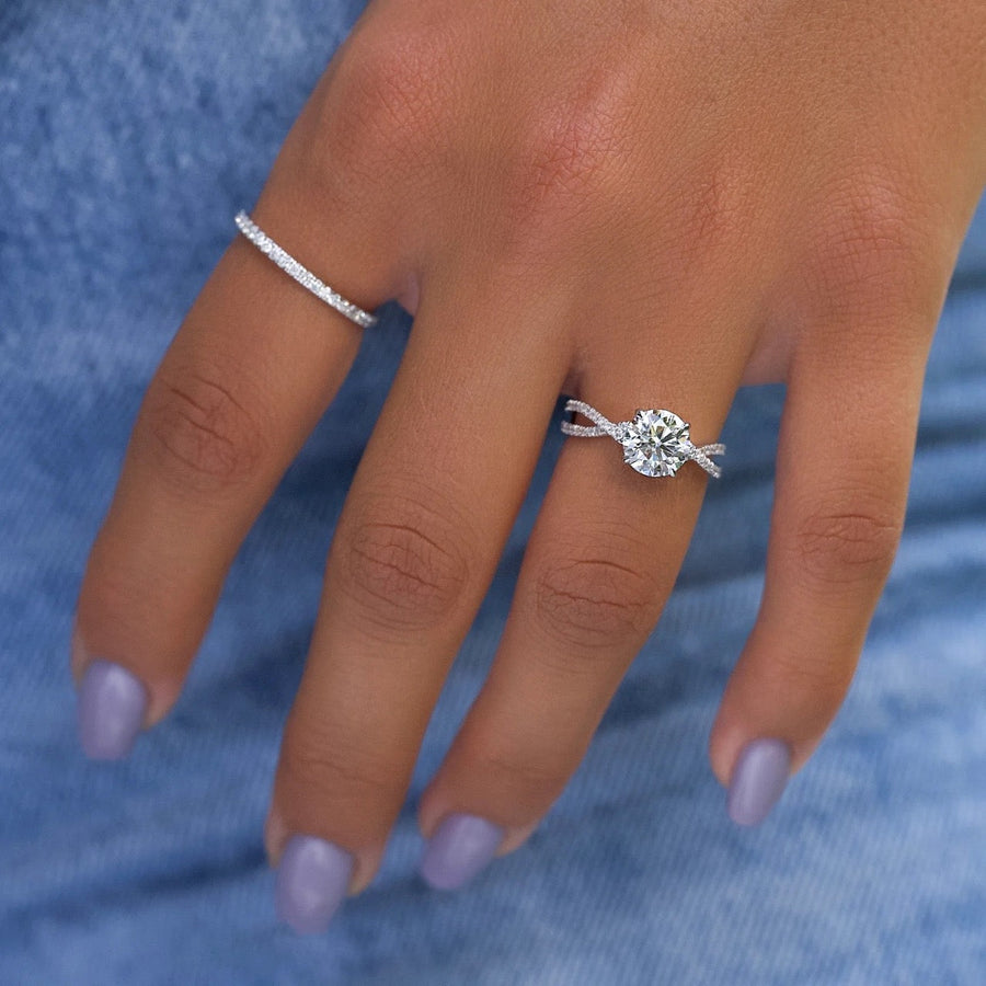  The Angelina Round Lab Diamond Ring 14k White Gold 003