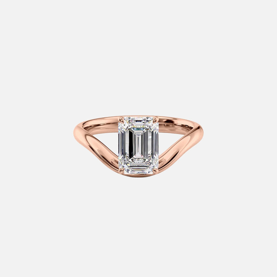  The Berta Emerald Lab Diamond Ring 14k Rose Gold 001