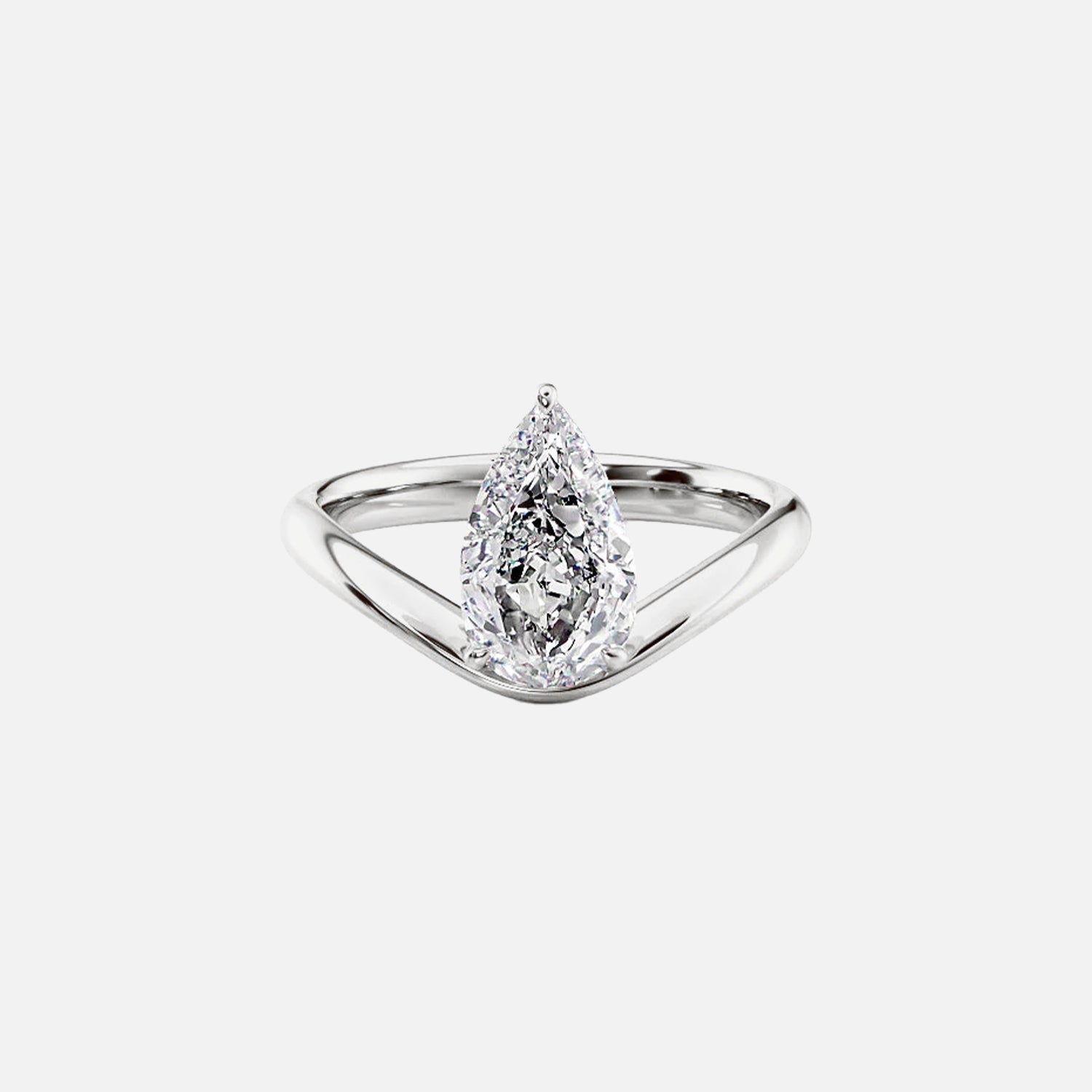  The Berta Pear Lab Diamond Ring 14k White Gold 001