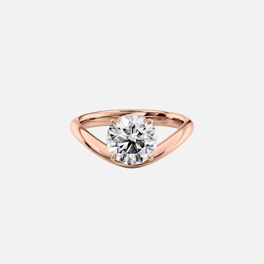  The Berta Round Lab Diamond Ring 18k Rose Gold 001