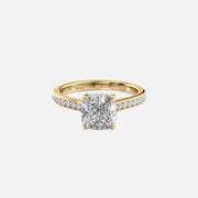 The Cameron Cushion Moissanite Ring 18k Yellow Gold 001