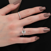  The Cameron Emerald Lab Diamond Ring 18k White Gold 003