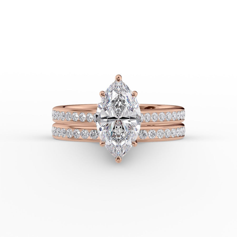  The Cameron Marquise Lab Diamond Ring 14k Rose Gold 003