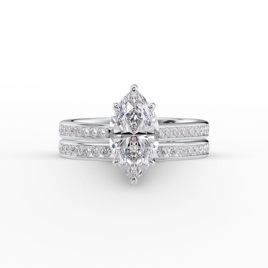  The Cameron Marquise Lab Diamond Ring 18k White Gold 003