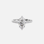  The Cameron Marquise Moissanite Ring 18k White Gold 001