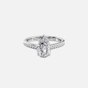  The Cameron Pear Moissanite Ring 14k White Gold 001