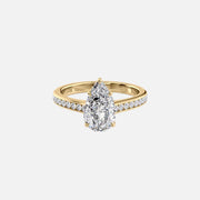 The Cameron Pear Moissanite Ring 14k Yellow Gold 001