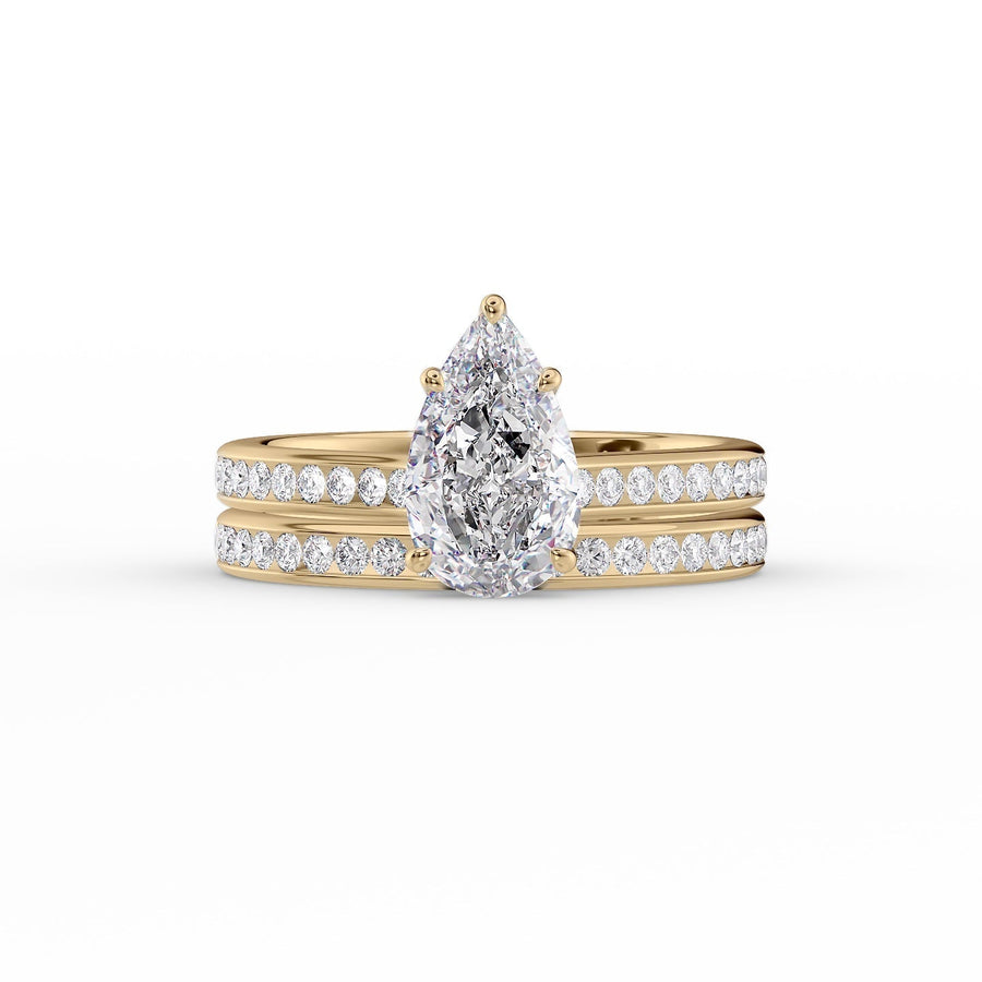  The Cameron Pear Moissanite Ring 14k Yellow Gold 003