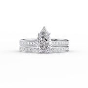  The Cameron Pear Moissanite Ring 18k White Gold 003