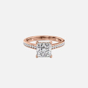  The Cameron Princess Moissanite Ring 14k Rose Gold 001