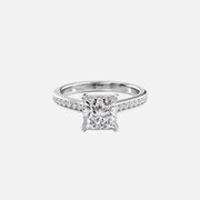  The Cameron Princess Moissanite Ring 14k White Gold 001