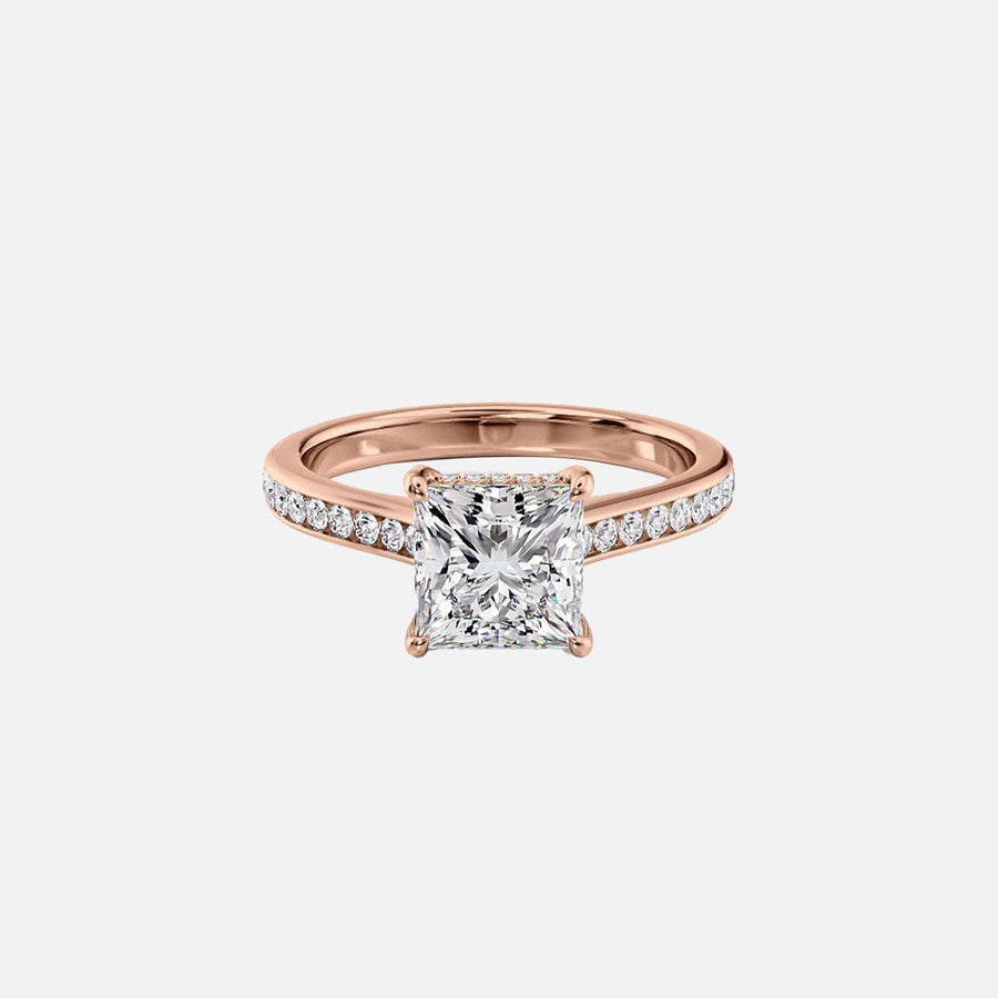  The Cameron Princess Moissanite Ring 18k Rose Gold 001