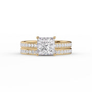  The Cameron Princess Moissanite Ring 18k Yellow Gold 003