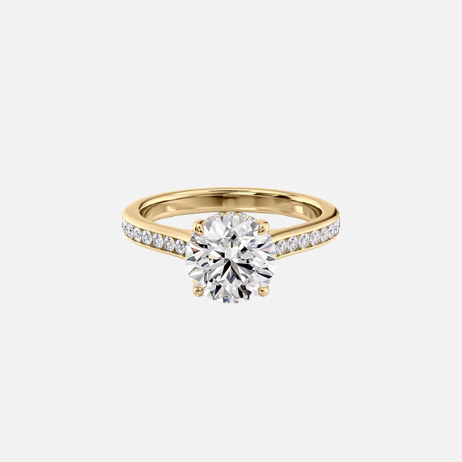 The Cameron Round Lab Diamond Ring 14k Yellow Gold 001