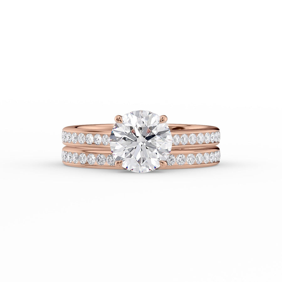  The Cameron Round Lab Diamond Ring 18k Rose Gold 003